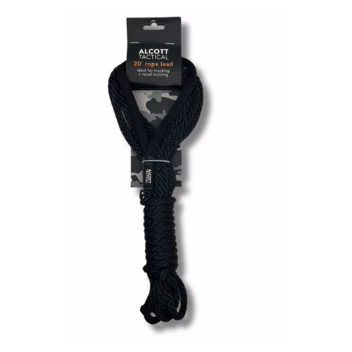 Alcott Tactical Rope Leash Black 20ft