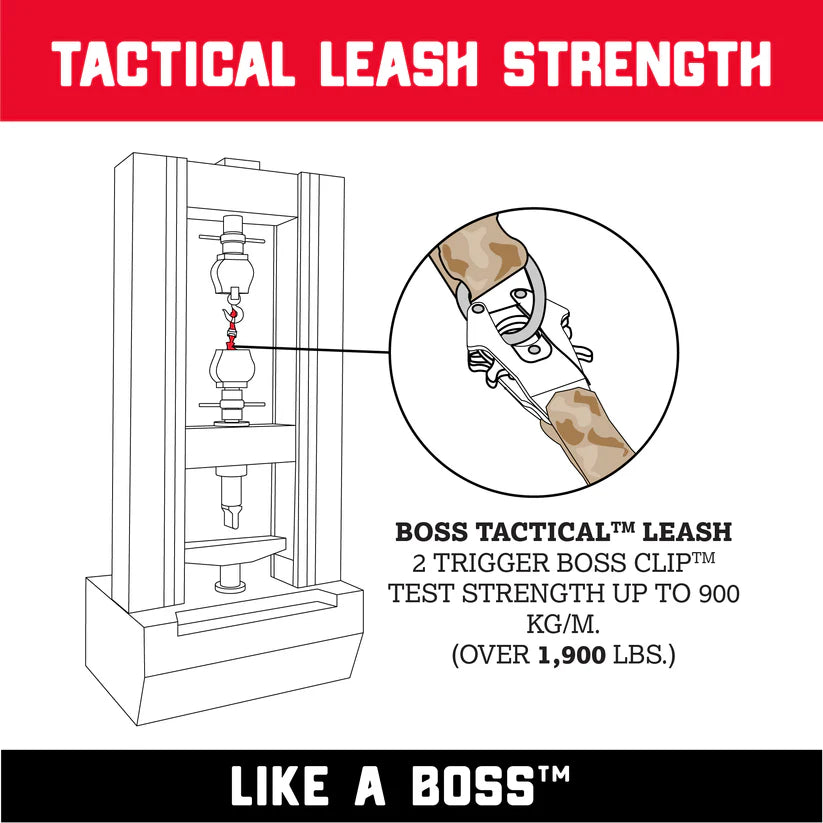 Boss Dog Tactical Unbreakable Leash - Black Camo