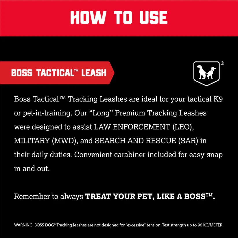 Boss Dog Tactical Unbreakable Leash - Black Camo