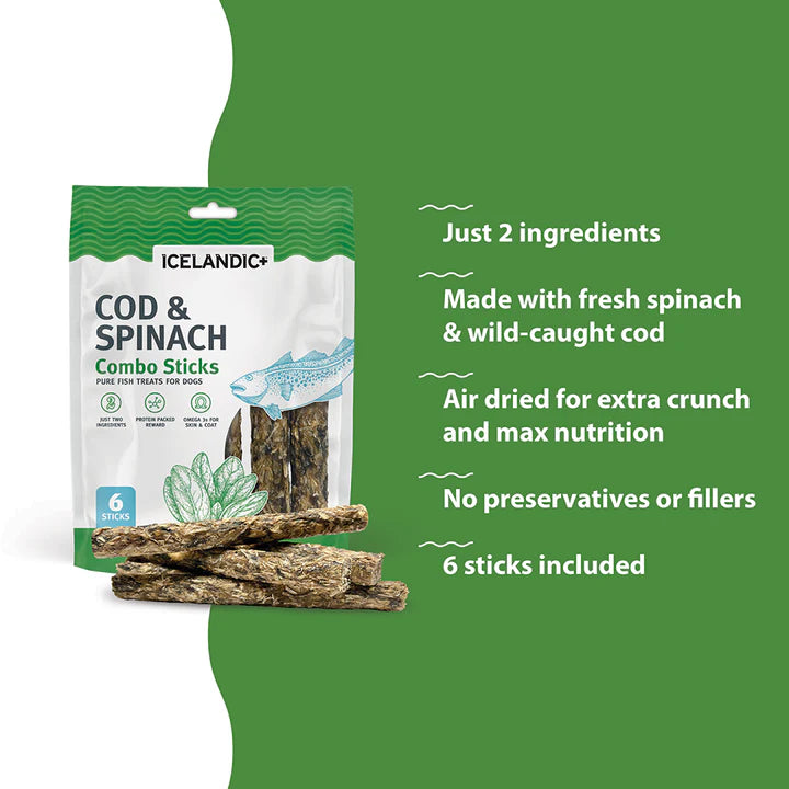 Cod & Spinach Combo Sticks For Dogs
