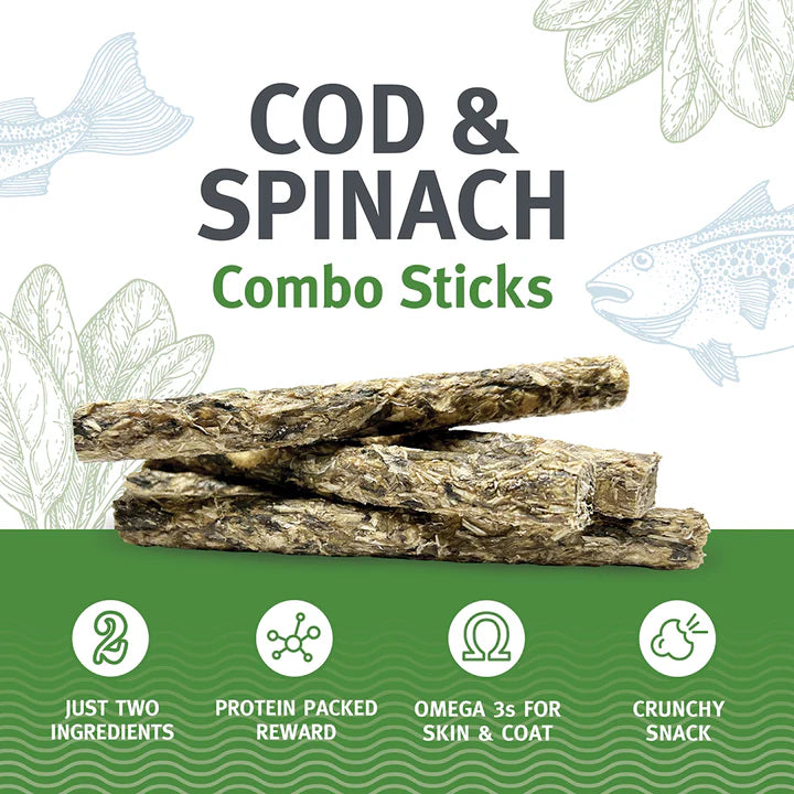 Cod & Spinach Combo Sticks For Dogs