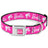 BARBIE Script Signature Full Color Pink/White Seatbelt Buckle Collar - BARBIE Script Signature Logo Pink/White