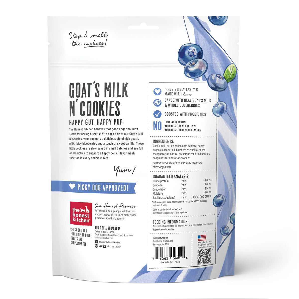The Honest Kitchen Blueberry & Vanilla Goat's Milk N' Cookies