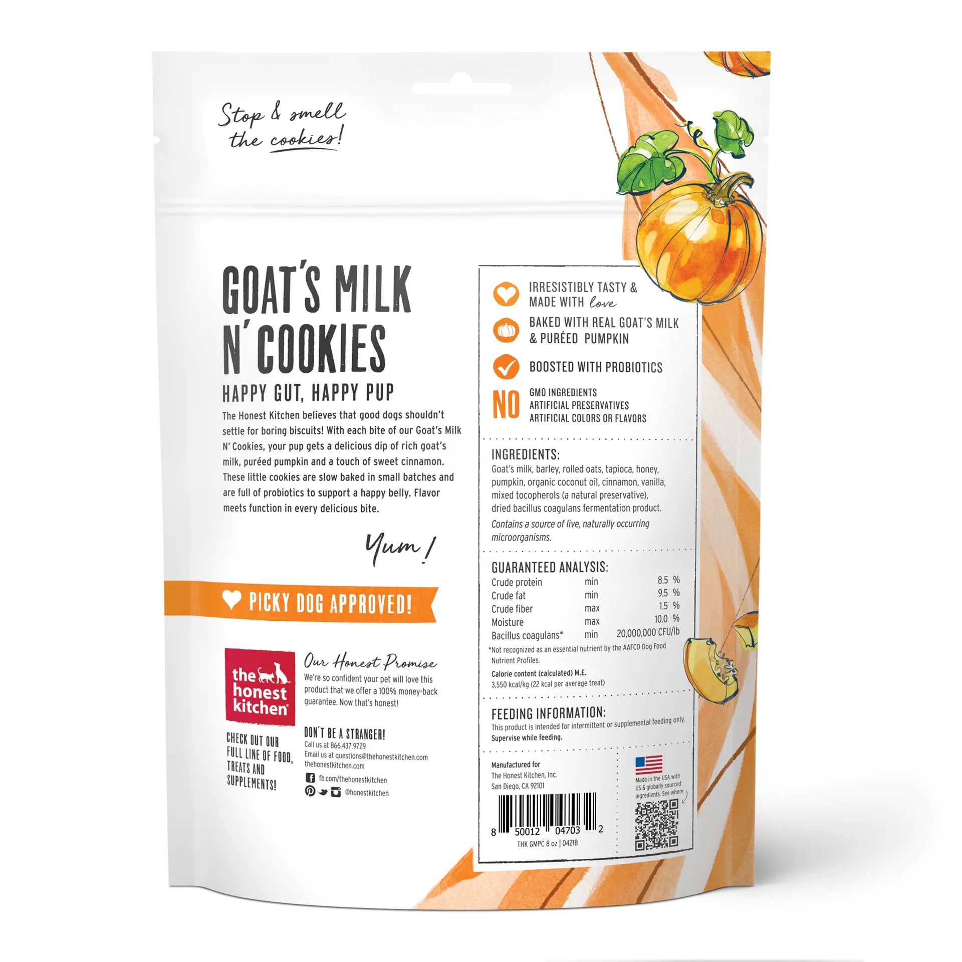 The Honest Kitchen Pumpkin & Cinnamon Goat's Milk N' Cookies