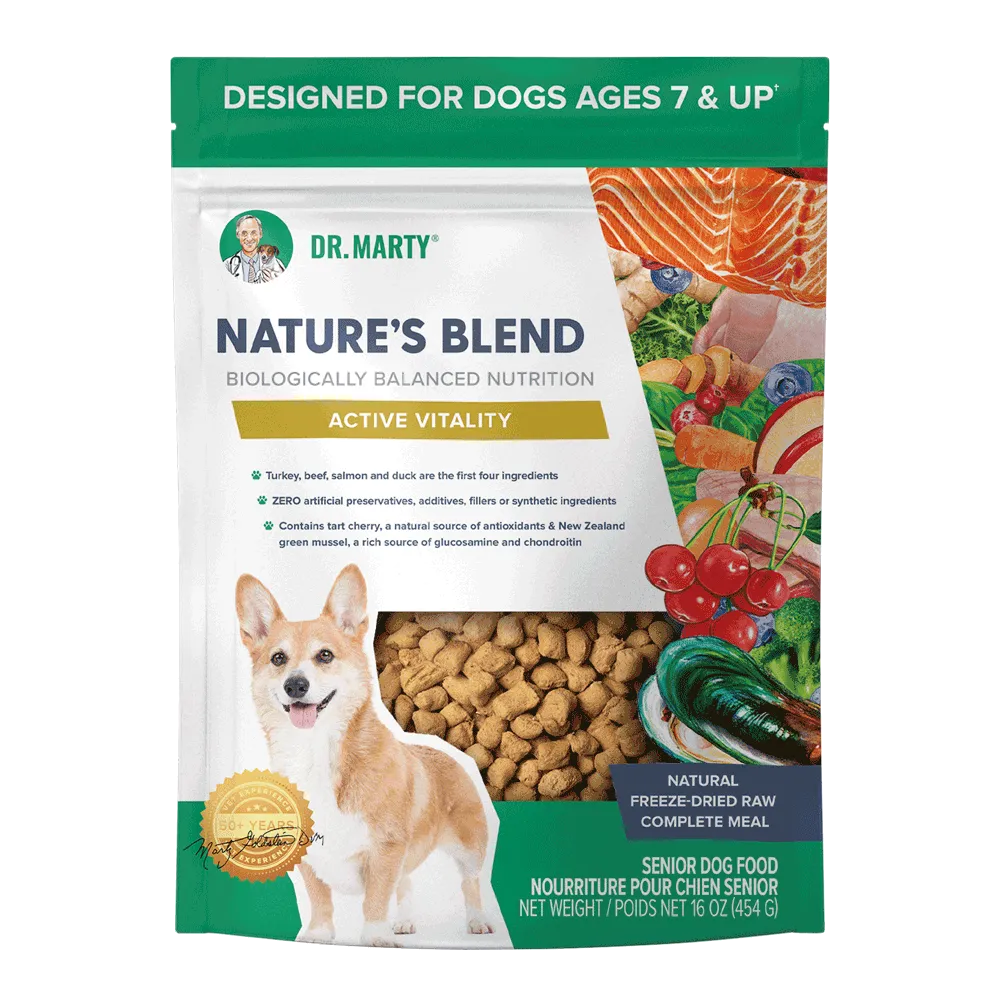 Dr Marty's Nature's Blend Active Vitality Senior Recipe Freeze Dried Dog Food