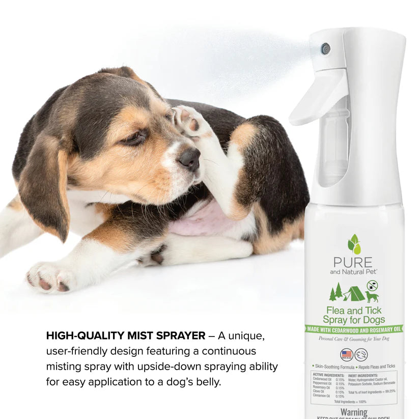 Pure and Natural Pet Flea and Tick Spray for Dogs