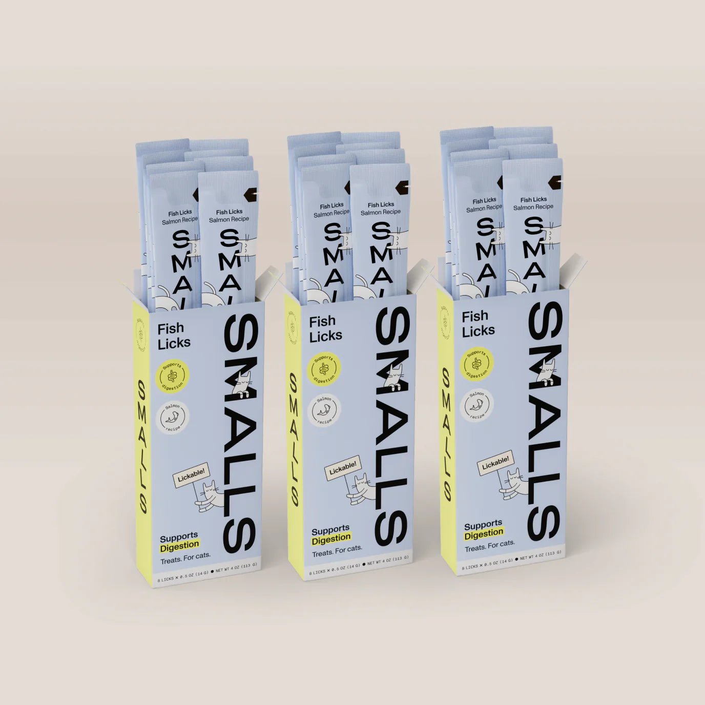Smalls Lickable Treat for Cats - Salmon 8 Pack