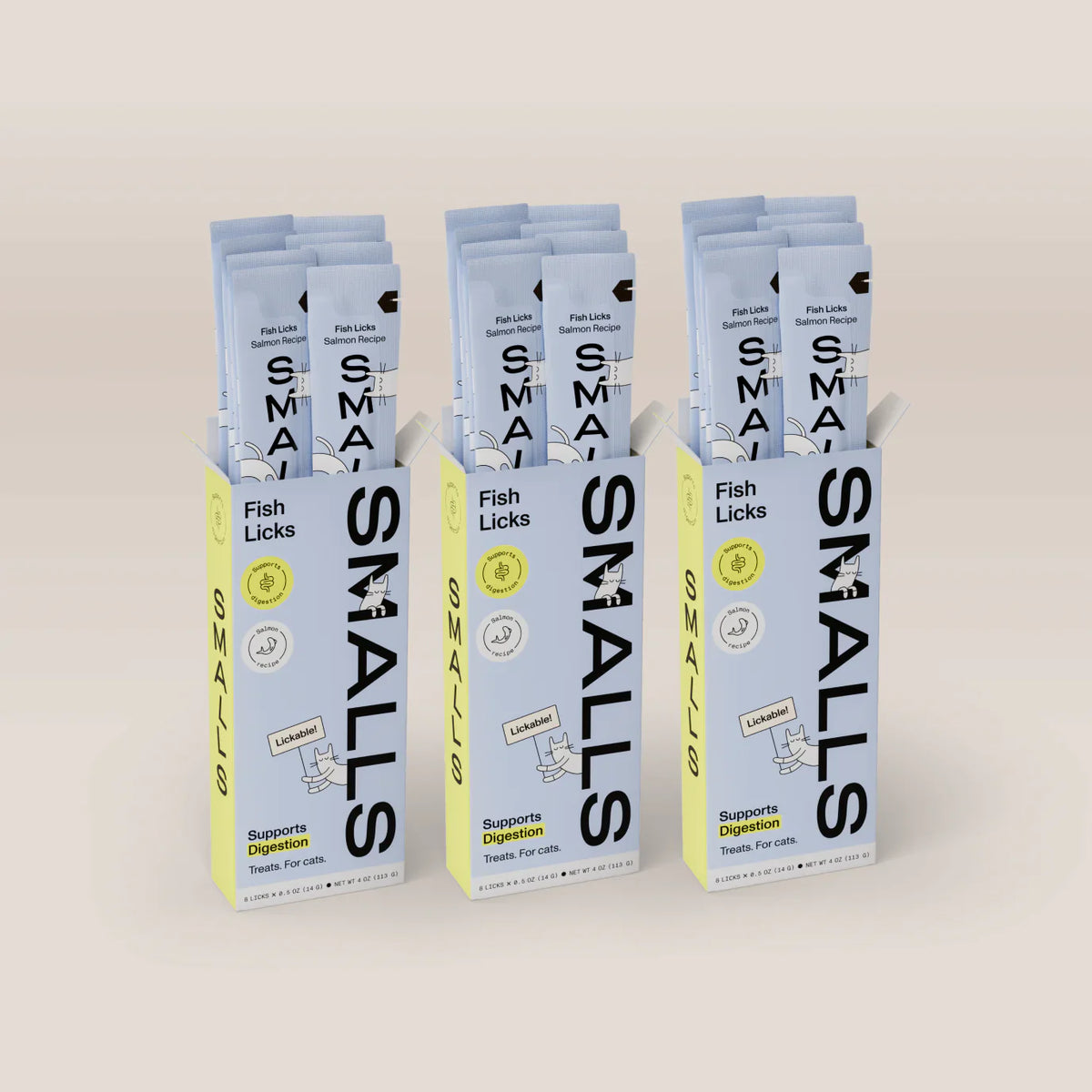 Smalls Lickable Treat for Cats - Salmon 8 Pack