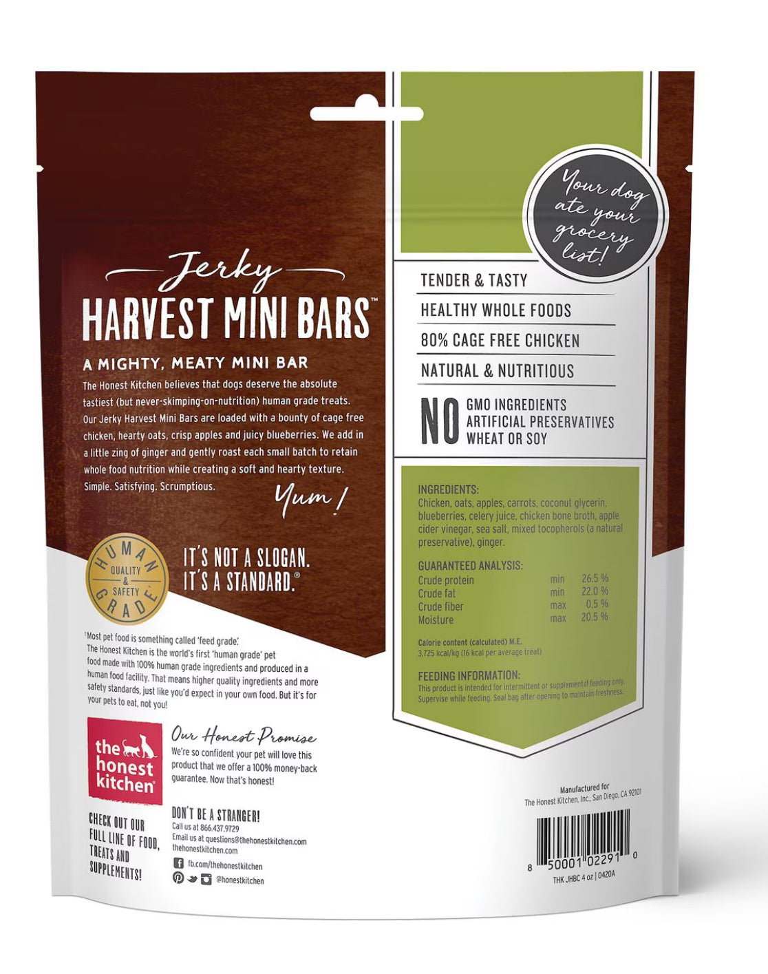 The Honest Kitchen Surf & Turf Meaty Littles Slow Roasted Chicken & Salmon Recipe Dog Treats, 4-oz bag