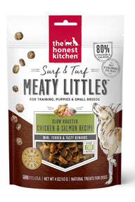 The Honest Kitchen Surf & Turf Meaty Littles Slow Roasted Chicken & Salmon Recipe Dog Treats, 4-oz bag