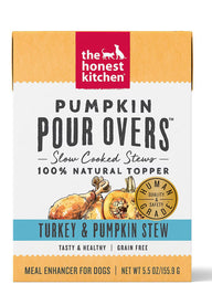 The Honest Kitchen Pumpkin POUR OVERS Turkey & Pumpkin Stew Wet Dog Food Topper, 5.5-oz