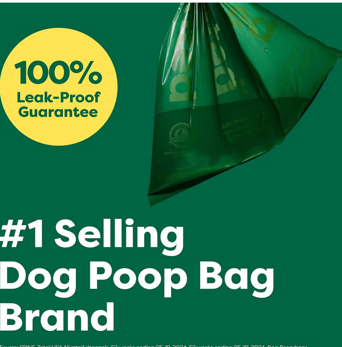 Earth Rated Leakproof Dog Poop Bags Lavender Scented, 120 Count on 8 Single Refill Rolls