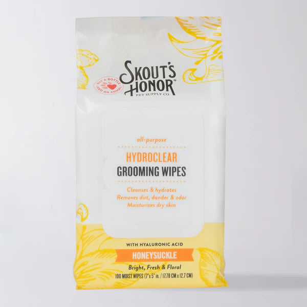 Skout's Honor Dog Grooming Hydroclear Wipes Honeysuckle
