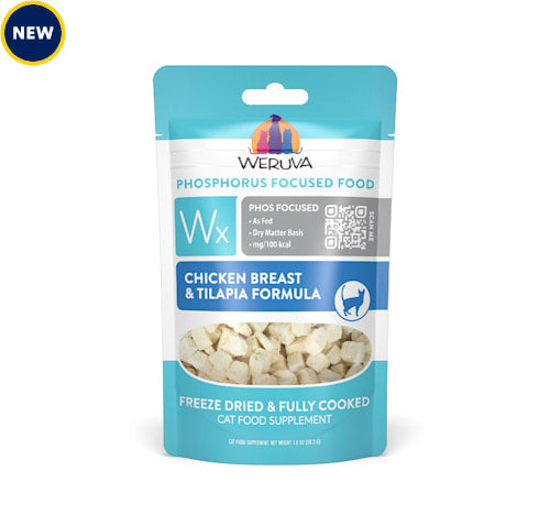 Weruva Wx Phos Focused Freeze Dried Chicken Breast & Tilapia Cat Food, 1 oz.
