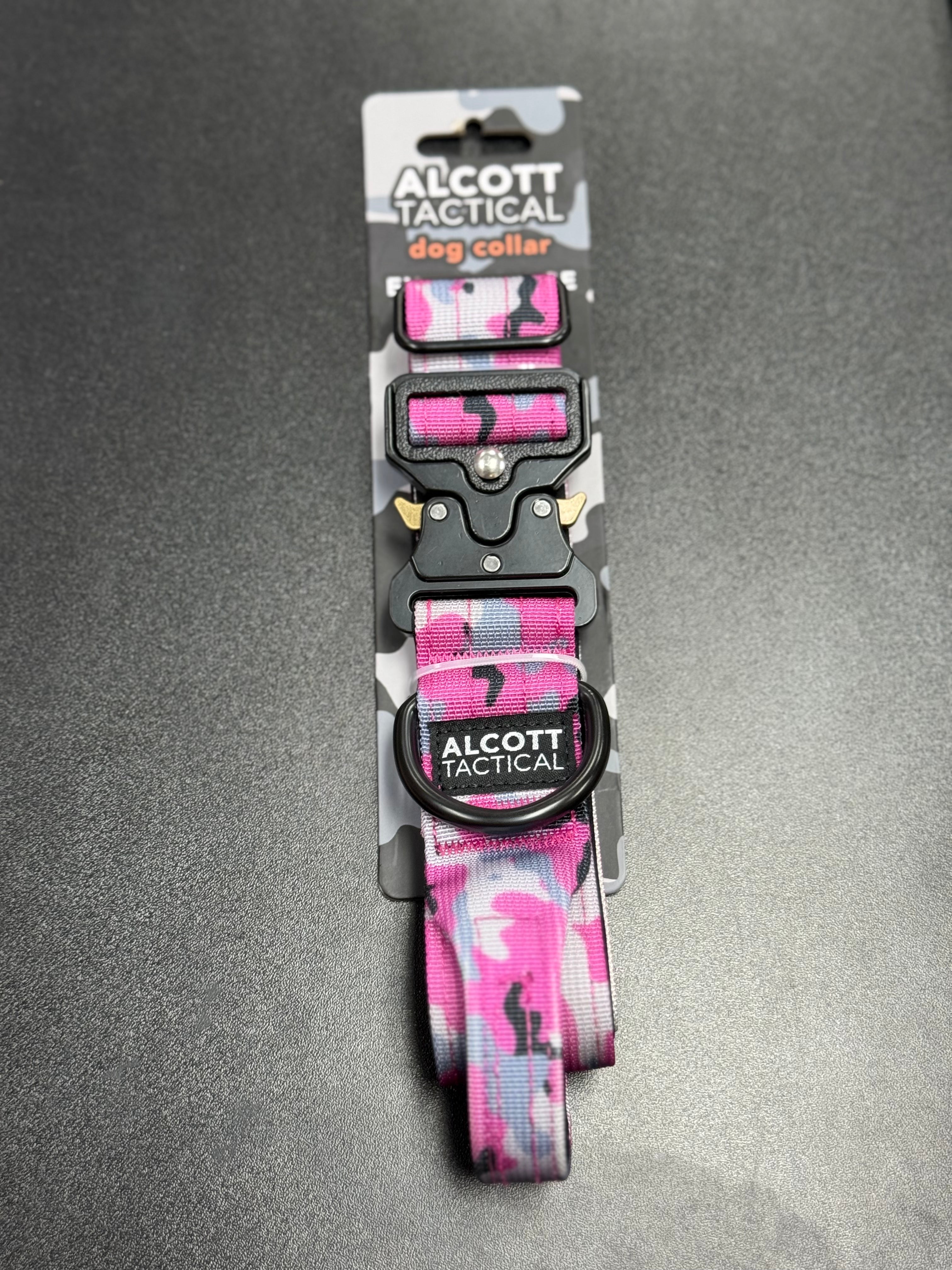 Alcott Tactical Dog Collar - Pink,Gray,Black Camo
