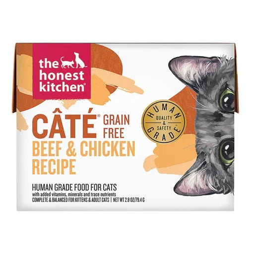 The Honest Kitchen Grain Free Wet Cat Food - Caté Beef Chicken - 2.8oz Tetra Pak