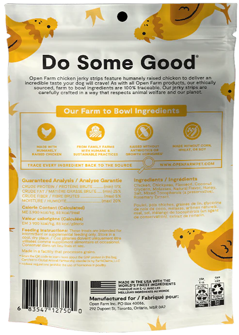 Open Farm Grain-Free Chicken Jerky Strips for Dogs