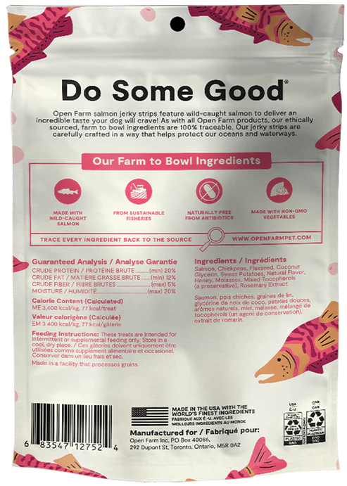 Open Farm Wild-Caught Salmon Jerky Strips for Dogs
