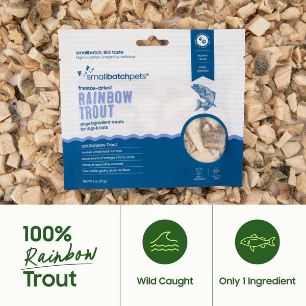 Smallbatch Freeze Dried Fish Treats for Dogs & Cats - Rainbow Trout