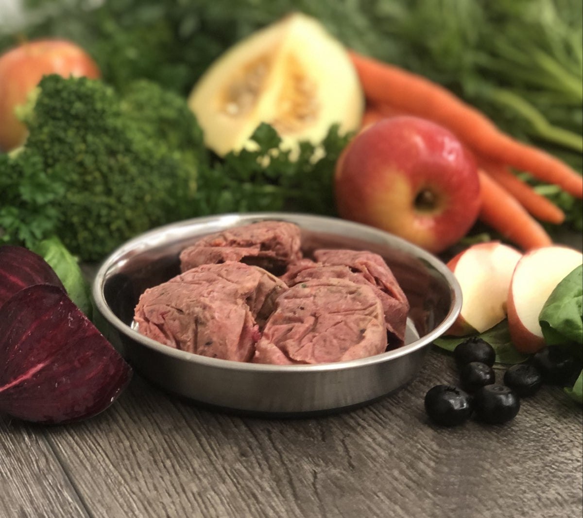 OC Raw Dog Frozen Beef & Produce Mini Patty Sliders 4#