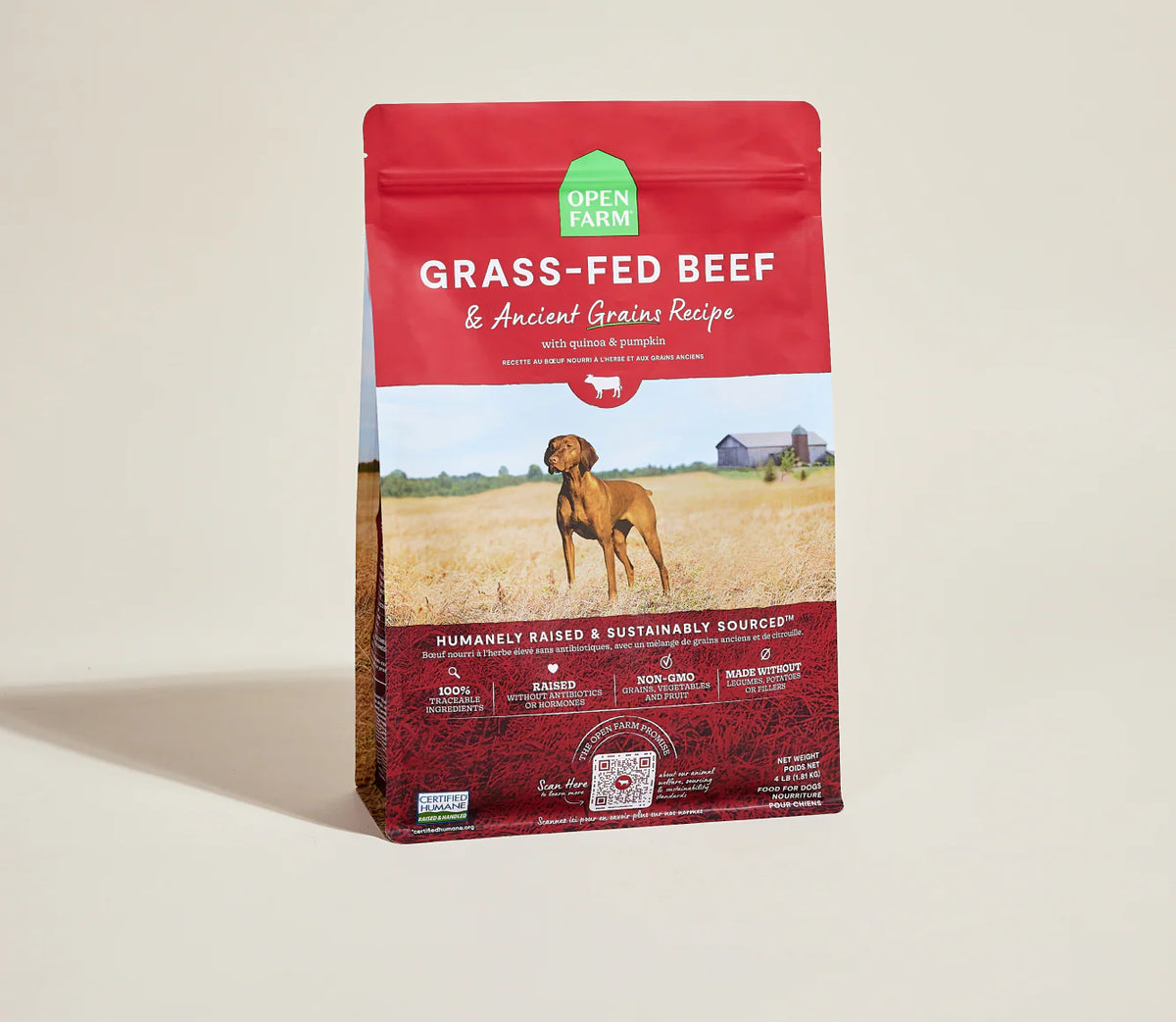 Open Farm Grass-Fed Beef & Ancient Grains Dog Kibble