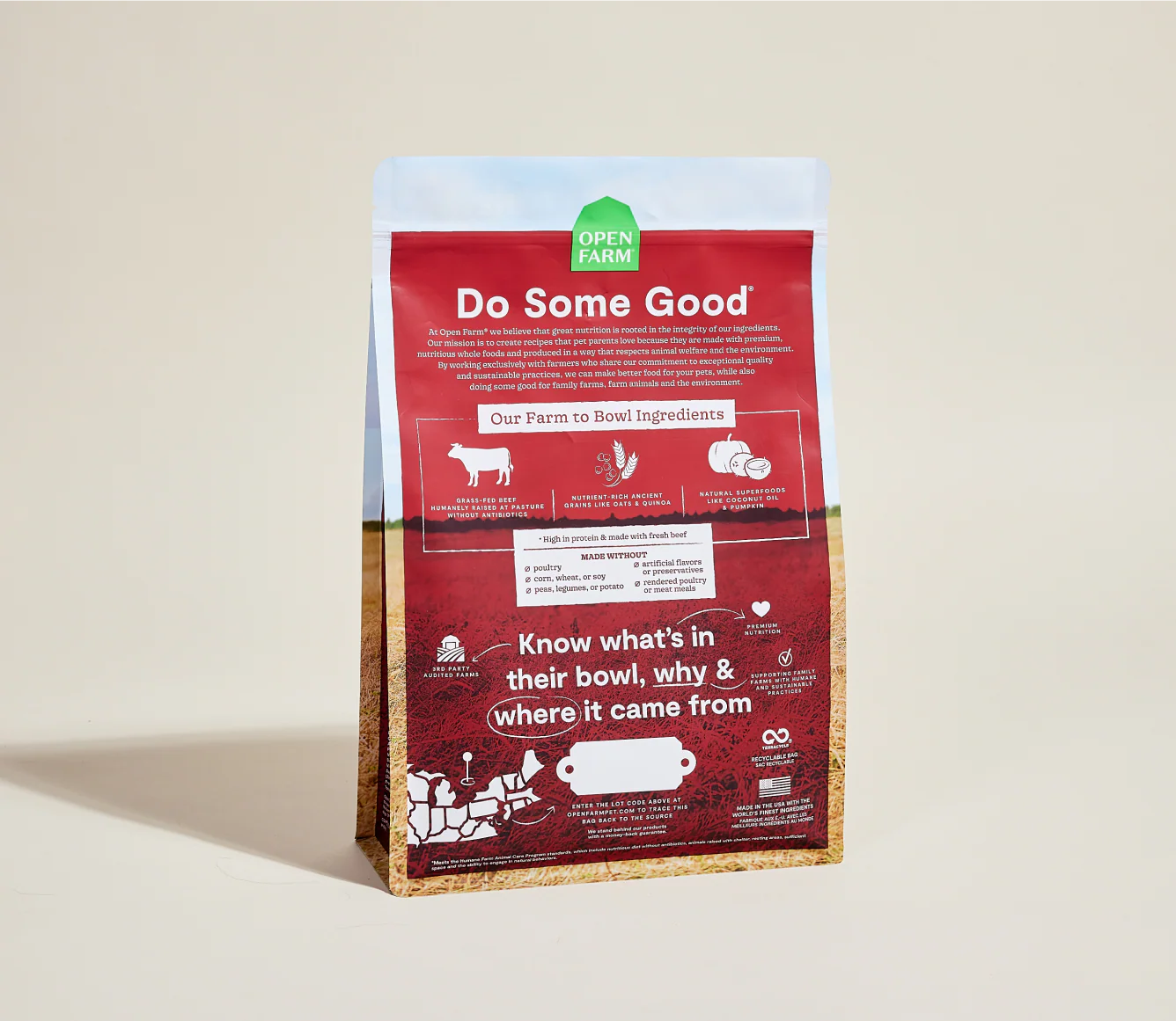 Open Farm Grass-Fed Beef & Ancient Grains Dog Kibble
