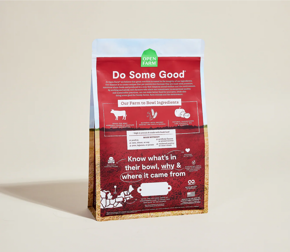 Open Farm Grass-Fed Beef & Ancient Grains Dog Kibble
