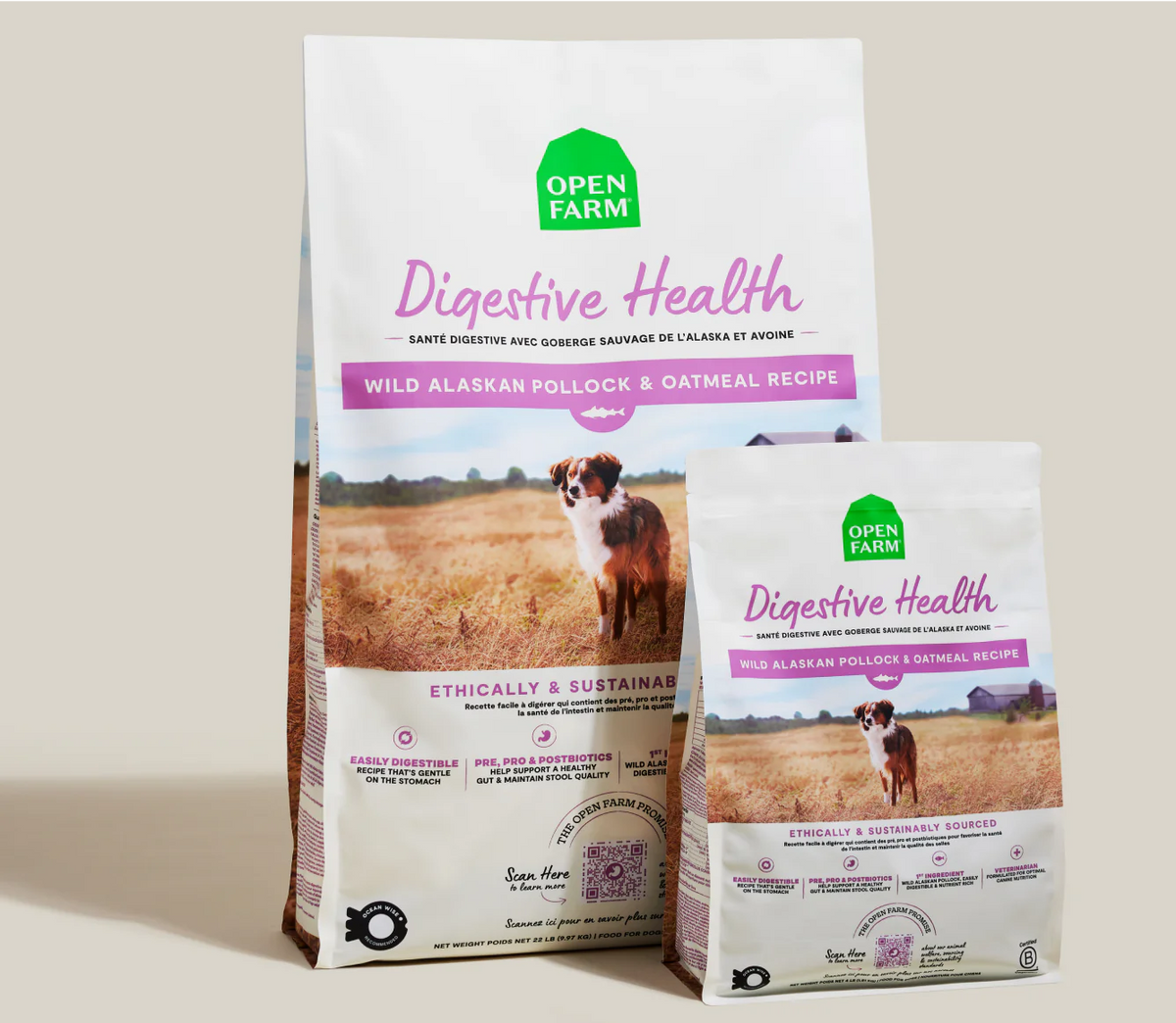 Open Farm Pollock & Oatmeal Digestive Health Dog Kibble
