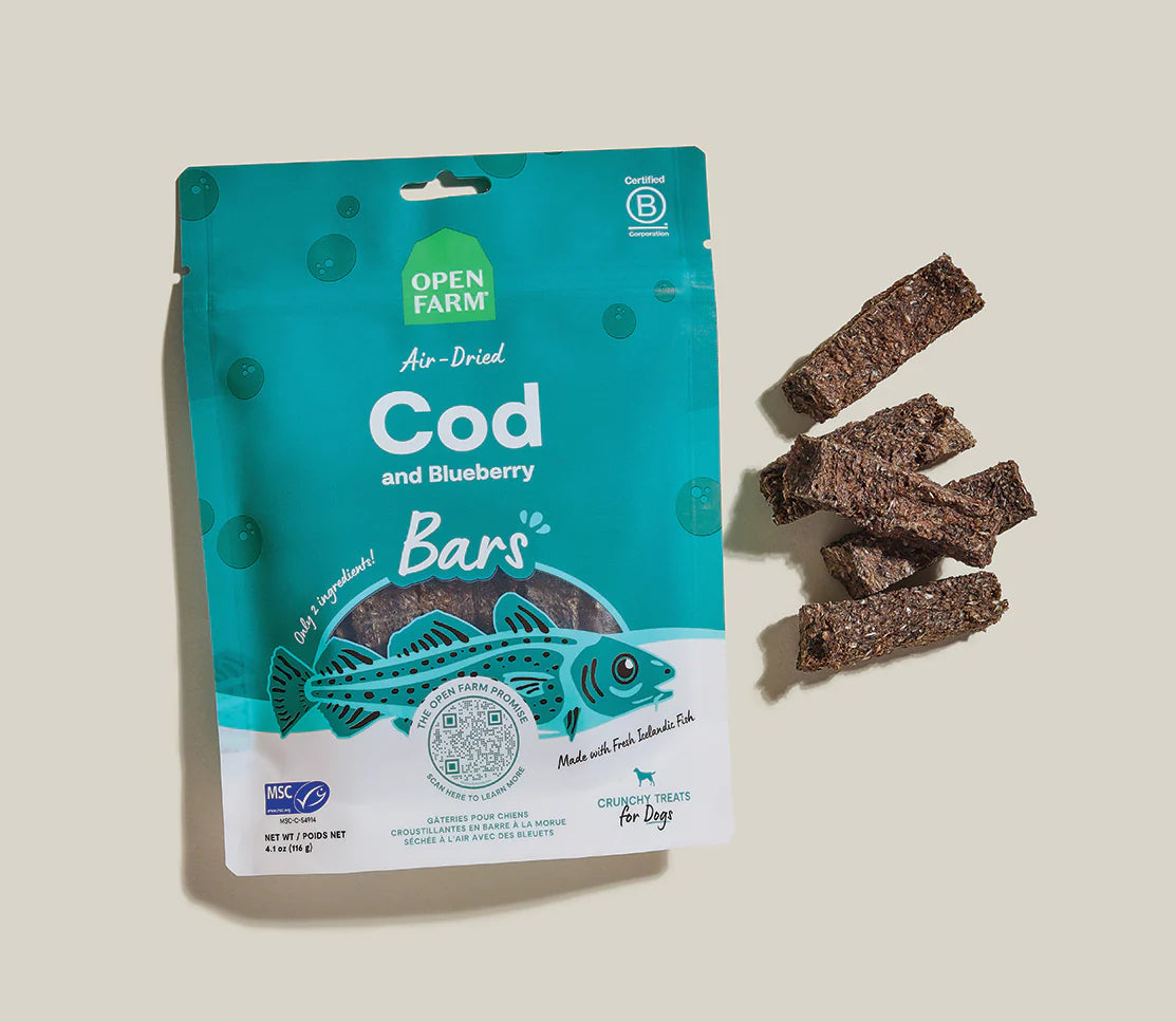 Open Farm Icelandic Air-Dried Cod & Blueberry Dog Treat Bars
