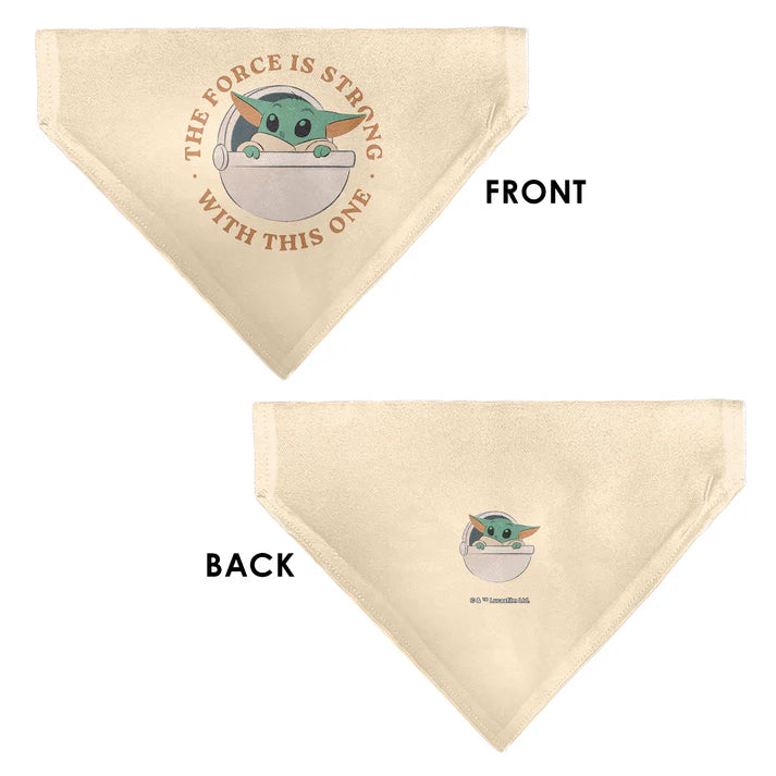 Dog Bandana - Star Wars The Mandalorian THE FORCE IS STRONG Grogu Pod Pose