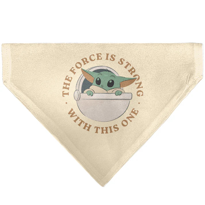 Dog Bandana - Star Wars The Mandalorian THE FORCE IS STRONG Grogu Pod Pose