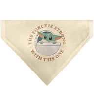 Dog Bandana - Star Wars The Mandalorian THE FORCE IS STRONG Grogu Pod Pose
