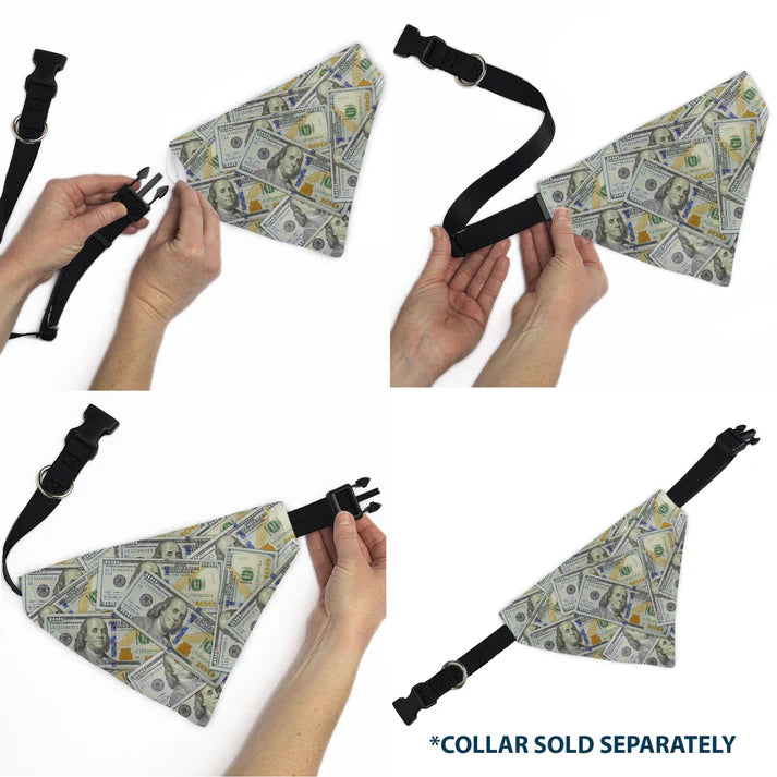 Dog Bandana - 100 Dollar Bill Print