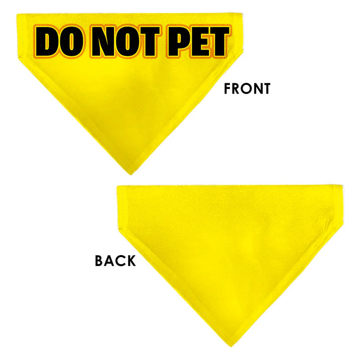 Pet Bandana - DO NOT PET Warning Yellows/Black