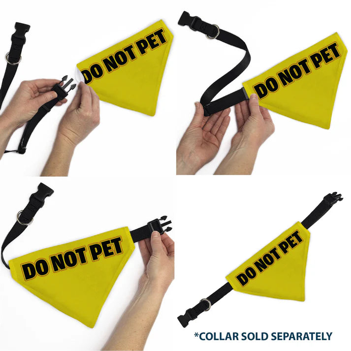 Pet Bandana - DO NOT PET Warning Yellows/Black