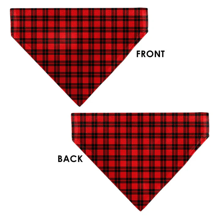 Pet Bandana - Holiday Pajama Plaid Red/Black