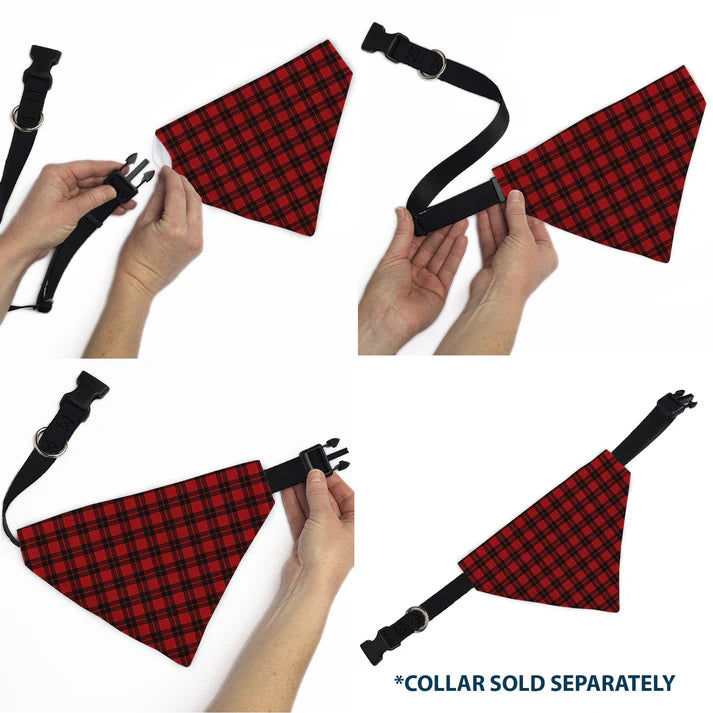 Pet Bandana - Holiday Pajama Plaid Red/Black