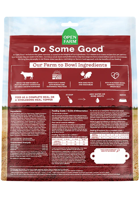 Open Farm Grass-Fed Beef Freeze Dried Raw Dog Food