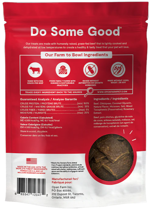 Open Farm Dehydrated Beef Dog Treats