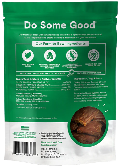 Open Farm Dehydrated Turkey Dog Treats