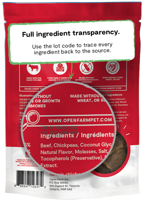 Open Farm Dehydrated Beef Dog Treats