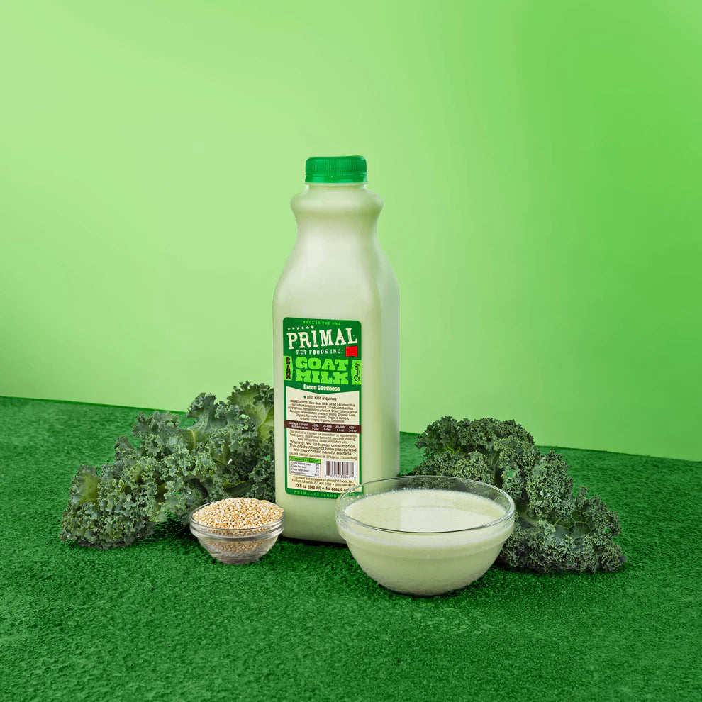 Primal Frozen Raw Goats Milk Green Goodness for Cats and Dogs