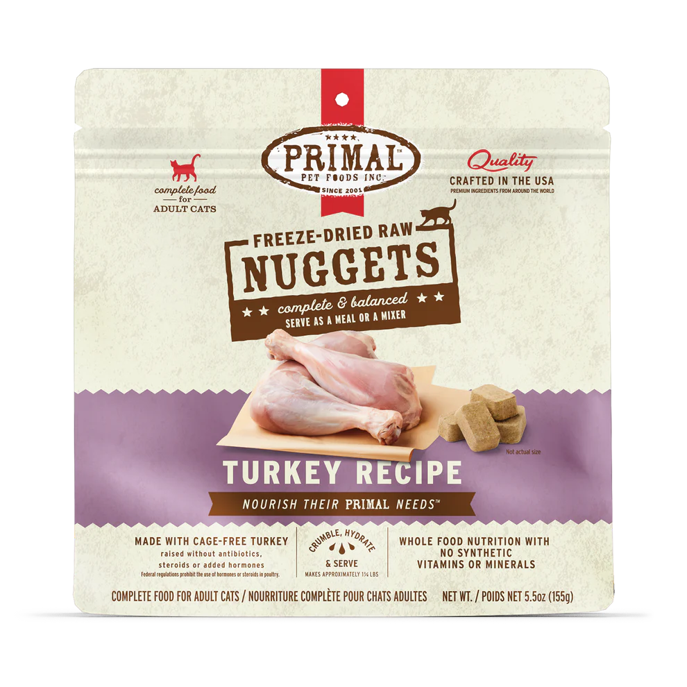 Primal Cat Food - Freeze-Dried Raw Nuggets Turkey
