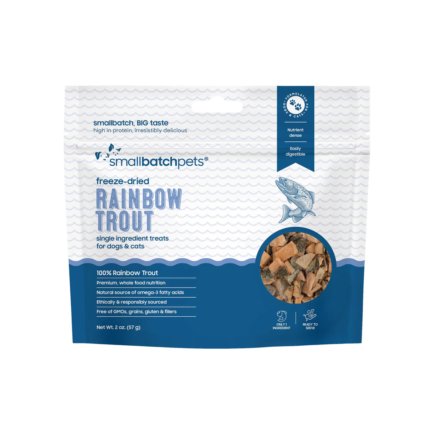 Smallbatch Freeze Dried Fish Treats for Dogs & Cats - Rainbow Trout