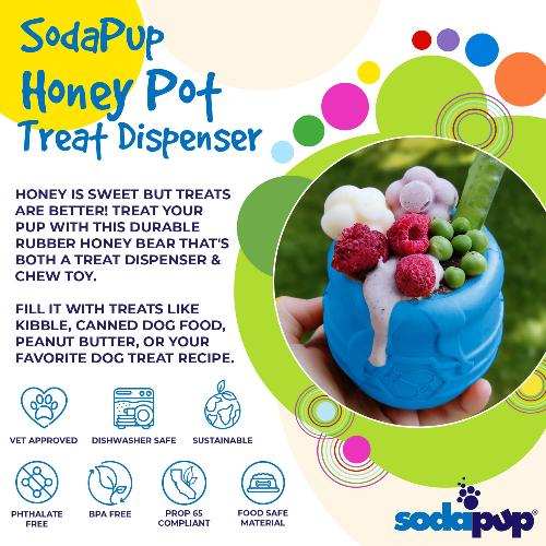 Honey Pot Durable PUP-X Rubber eCup Treat Dispenser & Enrichment Toy - Large