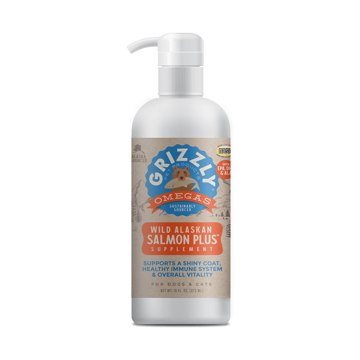 Grizzly Salmon Oil Omega Plus with Wild Alaskan Salmon, Pollock & Whitefish
