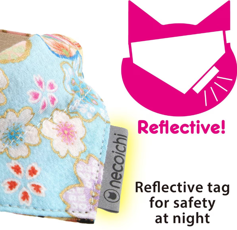 Necoichi Bandana Cat Collar with Air Tag Pocket, One Size