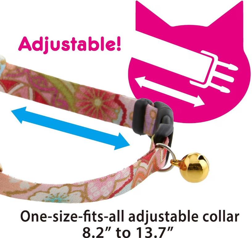 Necoichi Bandana Cat Collar with Air Tag Pocket, One Size