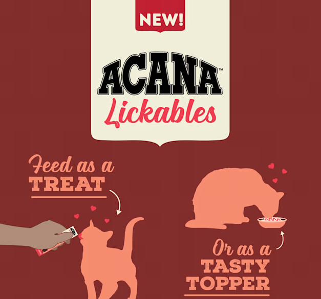 ACANA Lickables Salmon Recipe Healthy Joints Cat Treats, 2.5 oz., Count of 5