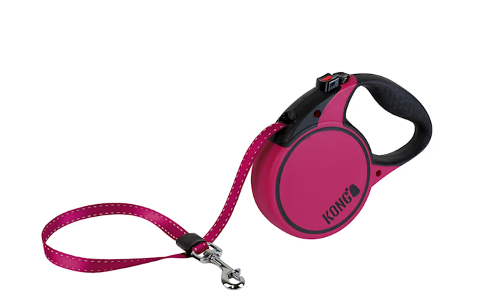 KONG Terrain Retractable Dog Leash - Fuchsia